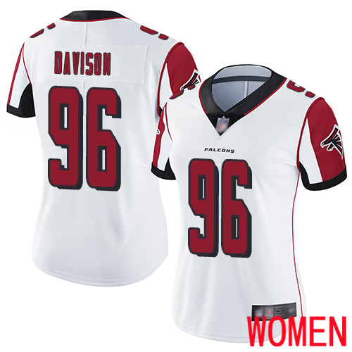 Atlanta Falcons Limited White Women Tyeler Davison Road Jersey NFL Football #96 Vapor Untouchable->women nfl jersey->Women Jersey